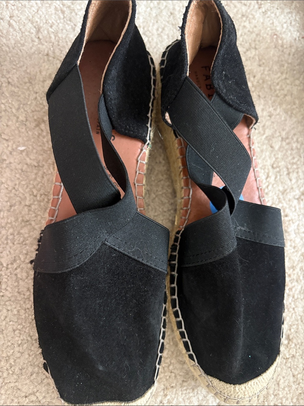Fabiolas Black Espadrilles Sandals Shoes 6.5 - 7